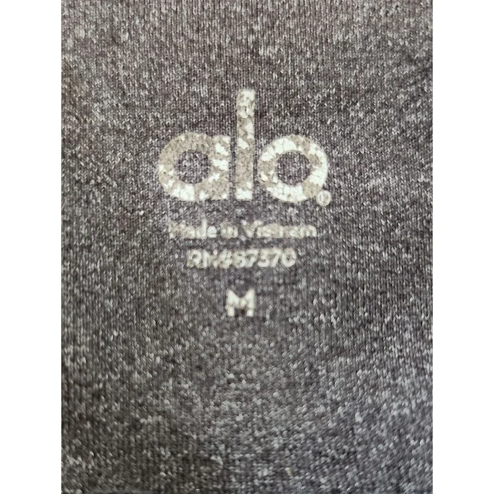 Alo Mid Rise Full Length Moto Legging In Airsoft Charcoal/Maroon, M